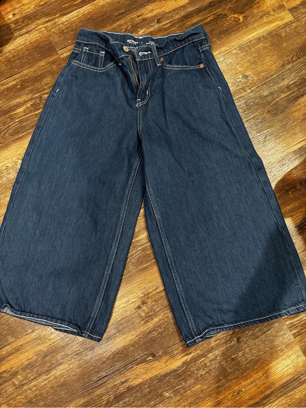 Old navy baggy Wide Leg Dark Denim cropped Jeans